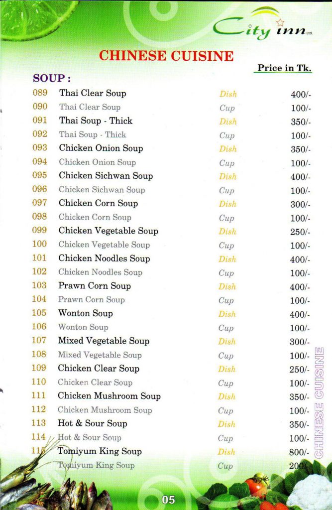 a-menu-for-chinese-food-is-shown-in-this-image-with-the-names-and