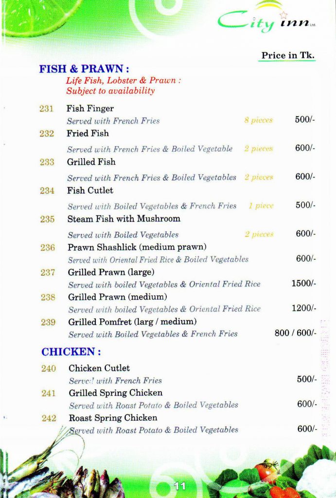 european-food-menu-welcome-to-city-inn-ltd